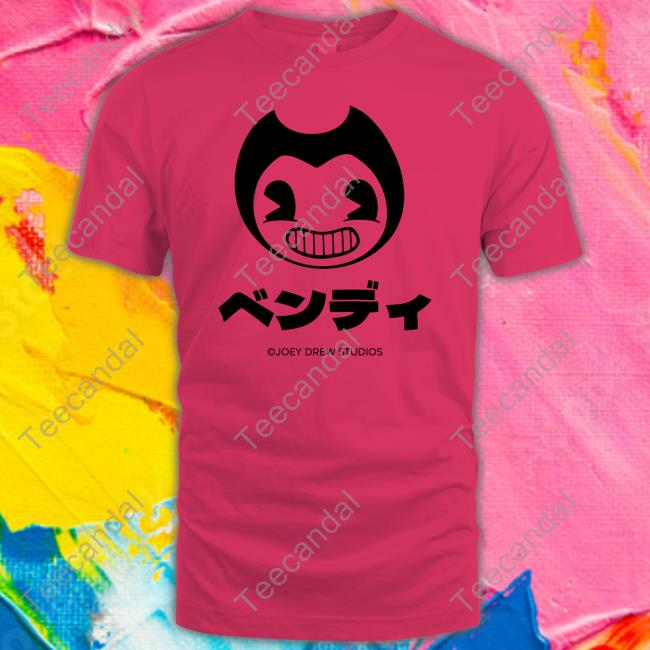 Themeatly Bendy Head Katakana Ringer T Shirts Bendy Merch