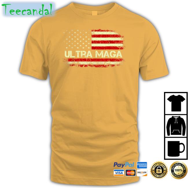 Ultra Maga Proud Anti Biden Us Flag Pro Trump 2024 T Shirt Donald J.Trump