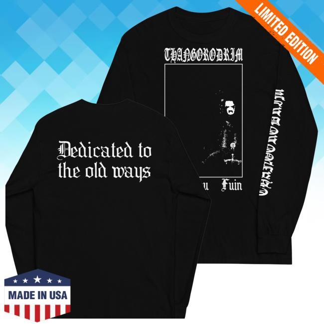 Thangorodrim Synth Merch Store Taur Nu Fuin Long Sleeve Hooded Sweatshirt