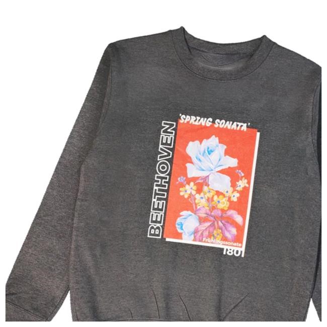 Twoset Apparel Store Beethoven Spring Sonata Hooded Sweatshirt Twoset Apparel Store Beethoven Spring Sonata Crewneck Sweatshirt