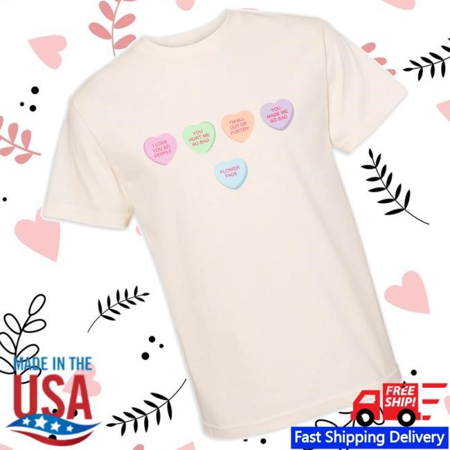 Flower Face Merch Flower Face Candy Hearts Unisex Sweatshirt