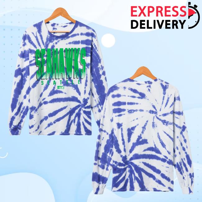 Official Junk Food Apparel Clothing Store Shop Junkfoodclothing Seattle Seahawks Game Time Tie Dye L/S T Shirt Liberty Tie-Dye