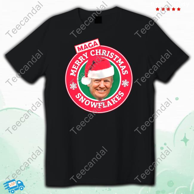 Donald Trump Maga Merry Christmas Snowflakes T Shirt