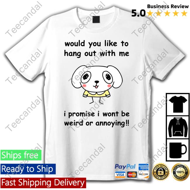 Official Would You Like To Hang Out With Me I Promise I Wont Be Weird Or Annoying T-Shirt