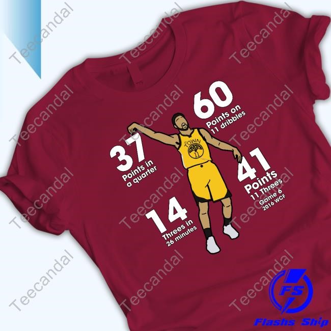37 Points In A Quarter 60 Points On 11 Dribles 14 Threes In 26 Minutes 41 Points 11 Threes Game 6 2016 Wcf T-Shirt, Hoodie, Tank Top, Sweater And Long Sleeve T-Shirt