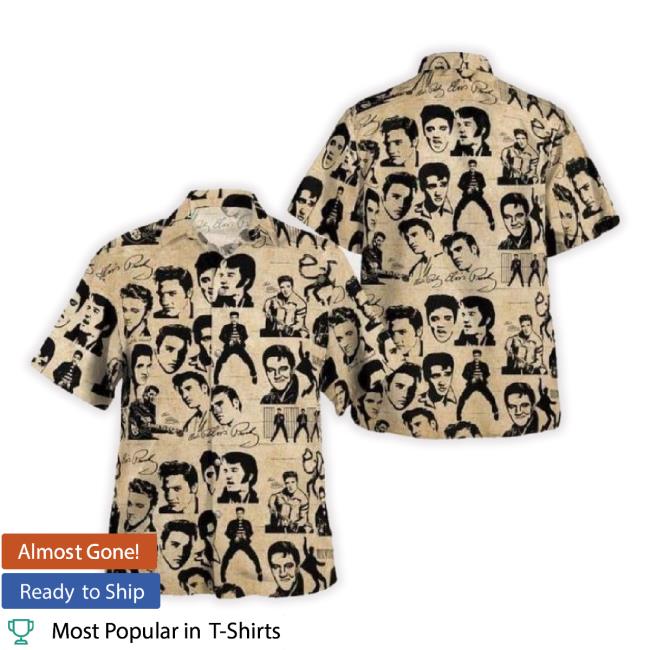 Vintage Elvis Presley Hawaiian New Shirt Gift Modern Colorful Expensive For Couples Rock Roll Lovers