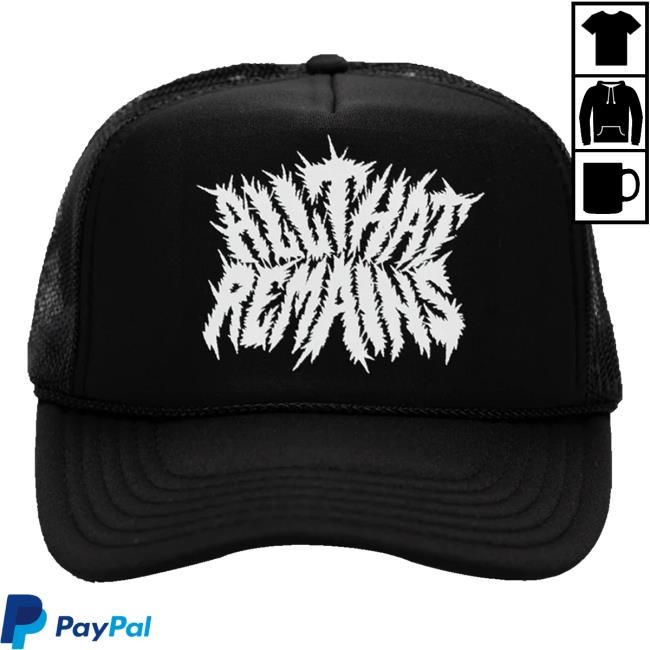 Trending All That Remains Official Store Merch Black Metal Trucker twill cap