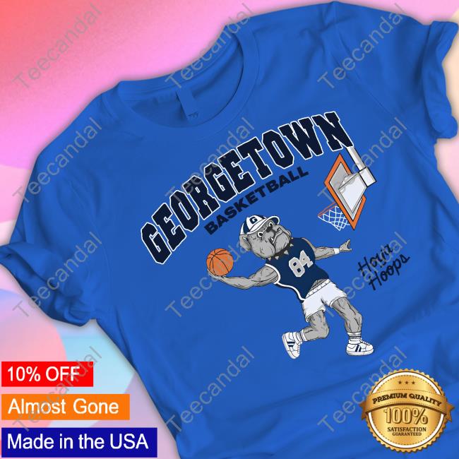 Dunking Bulldog Georgetown Basketball Tee Shirt