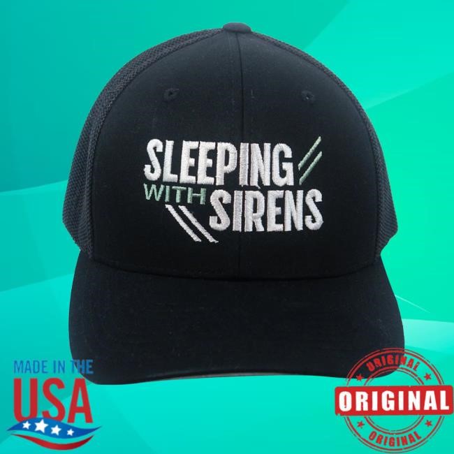 Sirens Merch Sleeping With Sirens Linear Black Trucker Hat