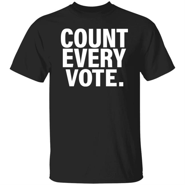 David Gabig Holds Aloft A "Count Every Vote '' Shirt