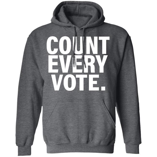 David Gabig Holds Aloft A "Count Every Vote '' Shirt David Gabig Holds Aloft A "Count Every Vote '' Shirt