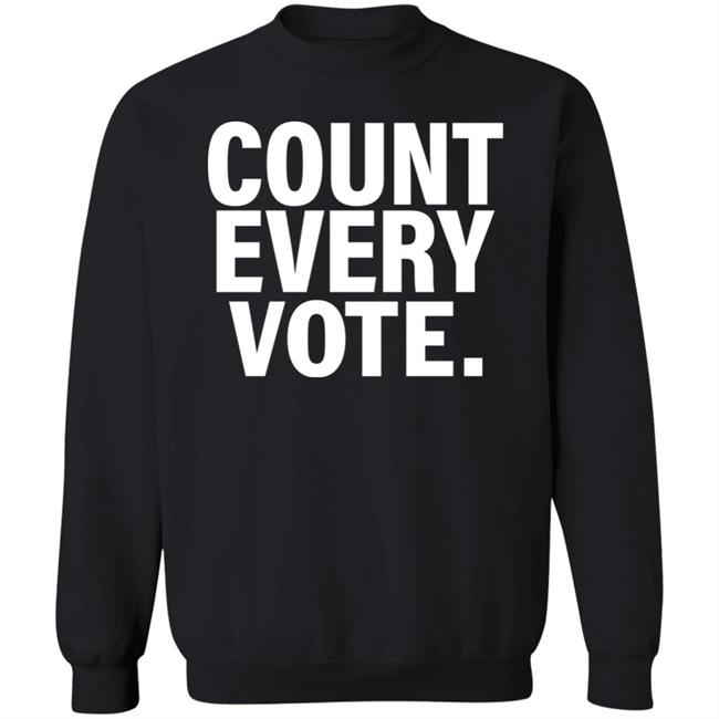 David Gabig Holds Aloft A "Count Every Vote '' Shirt David Gabig Holds Aloft A "Count Every Vote '' Shirt
