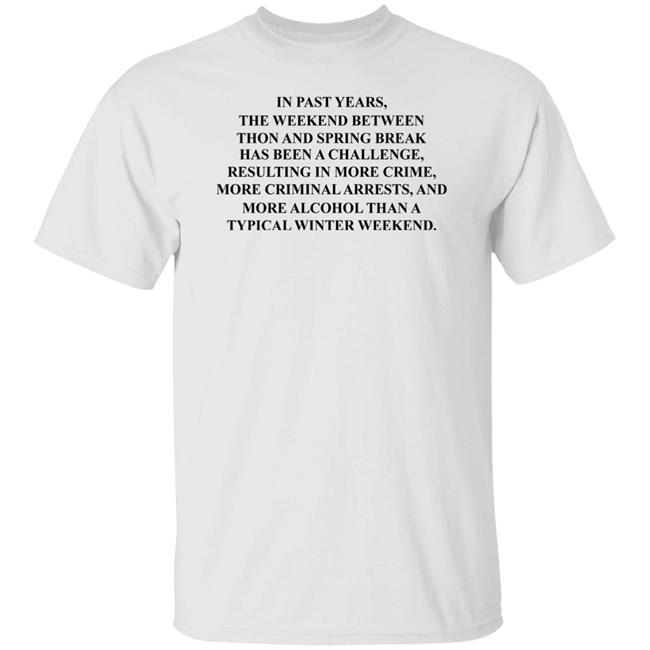 In Past Years The Weekend Between Thon And Spring Break Has Been A Challenge Shirt Barstool Penn State