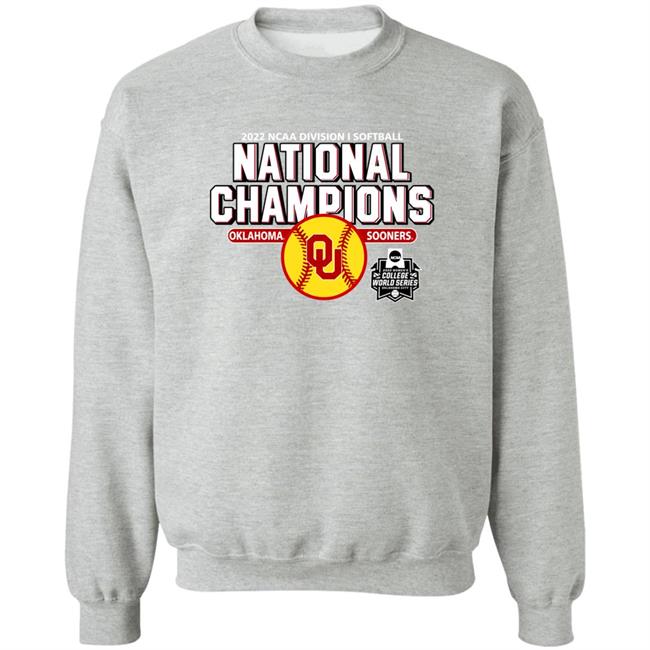 National Championship Shirt Men's Champion Charcoal Oklahoma Sooners 2022 Ncaa Softball T Shirt The Sooner Shop