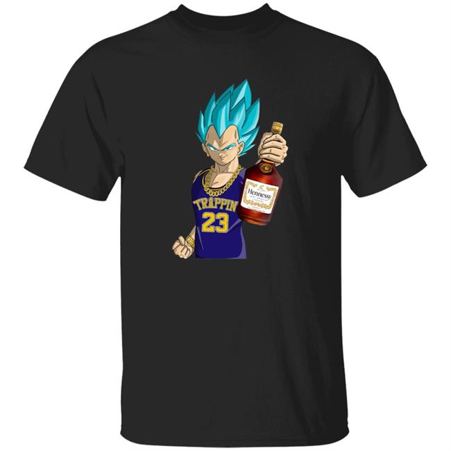 Vegeta Trappin Shirt Fastlifenyc Merch Vegeta With The Henny Shirt Hoodie Sweatshirt