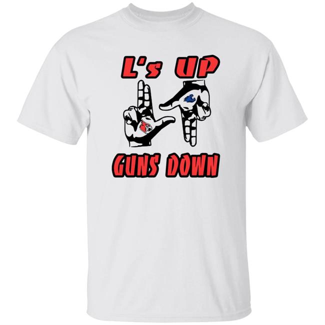 L's Up Guns Down Shirt Hkbrown40258 L's Up Guns Down Shirt Hoodie Sweatshirt