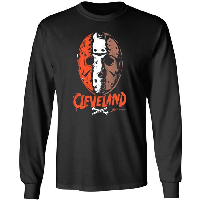 Cleveland Football Halloween Mask T Shirt Gvartwork Store Cleveland Football Halloween Mask Shirt Hoodie Sweatshirt