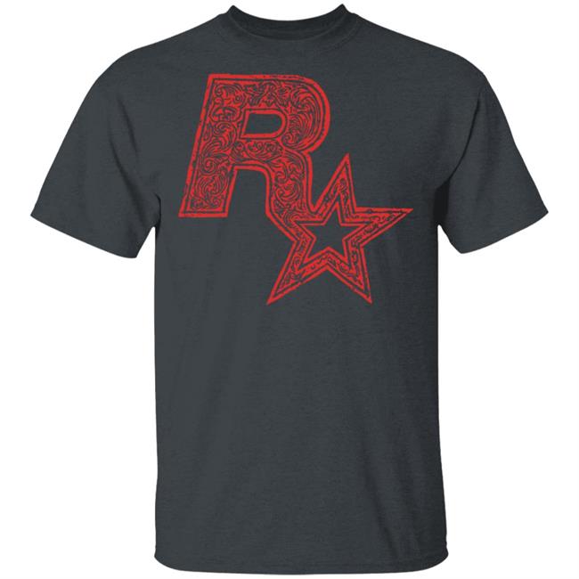 Red On Black Linocut Rockstar Game Logo T Shirt Hoodie Sweatshirt Red On Black Linocut Rockstar Game Logo T Shirt Hoodie Sweatshirt
