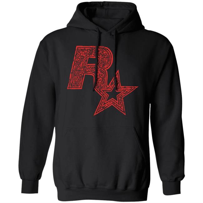 Red On Black Linocut Rockstar Game Logo T Shirt Hoodie Sweatshirt Red On Black Linocut Rockstar Game Logo T Shirt Hoodie Sweatshirt
