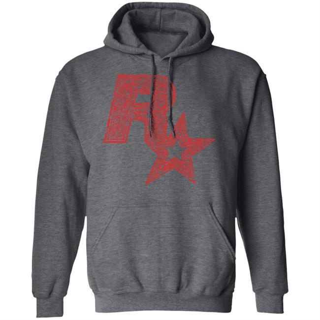 Red On Black Linocut Rockstar Game Logo T Shirt Hoodie Sweatshirt Red On Black Linocut Rockstar Game Logo T Shirt Hoodie Sweatshirt