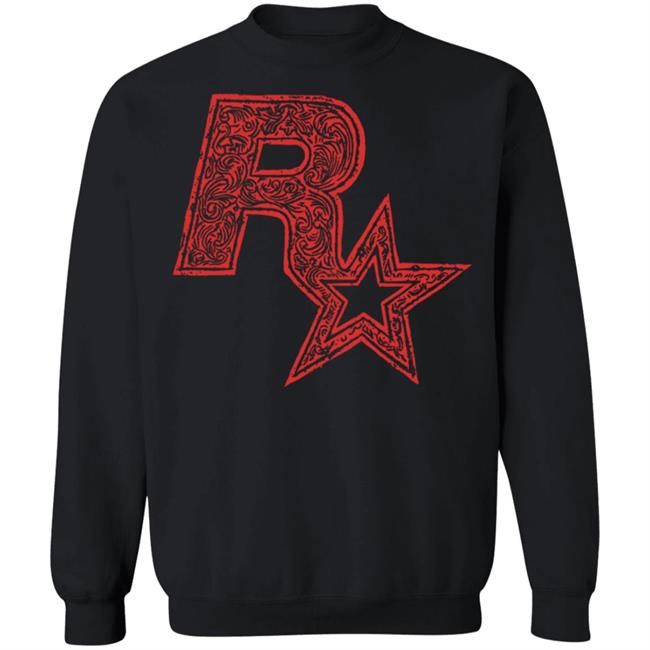 Red On Black Linocut Rockstar Game Logo T Shirt Hoodie Sweatshirt Red On Black Linocut Rockstar Game Logo T Shirt Hoodie Sweatshirt