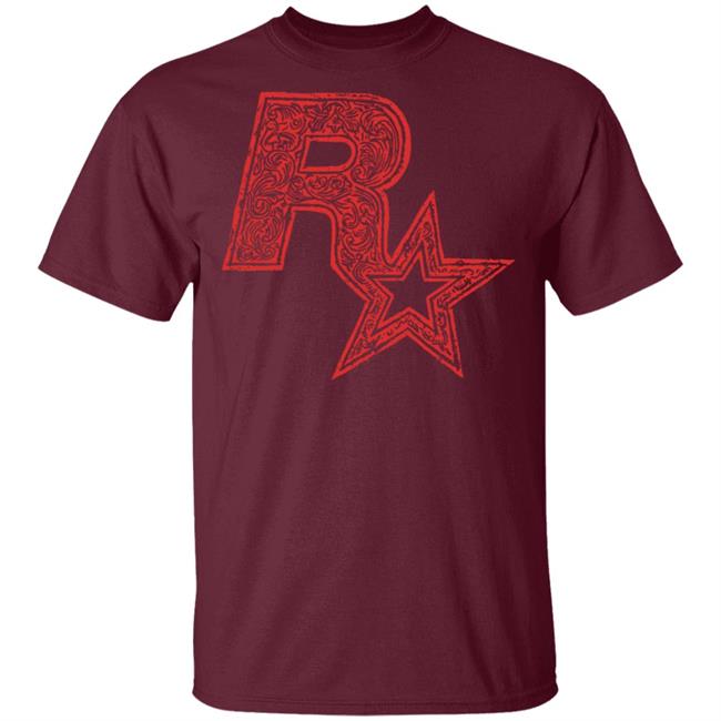 Red On Black Linocut Rockstar Game Logo T Shirt Hoodie Sweatshirt Red On Black Linocut Rockstar Game Logo T Shirt Hoodie Sweatshirt