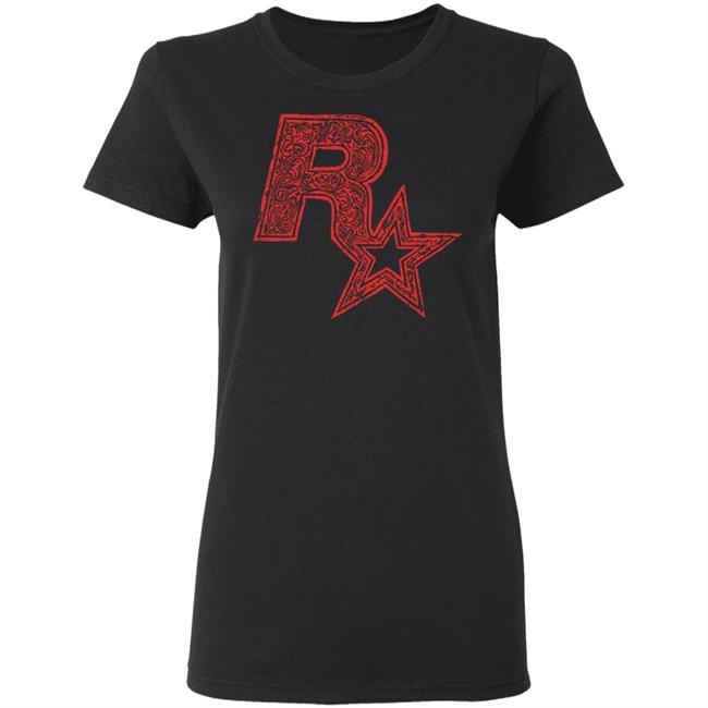 Red On Black Linocut Rockstar Game Logo T Shirt Hoodie Sweatshirt Red On Black Linocut Rockstar Game Logo T Shirt Hoodie Sweatshirt