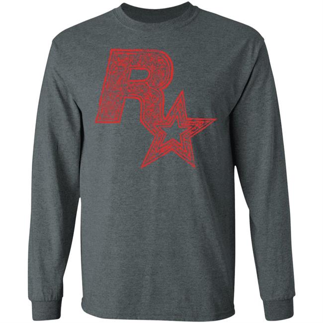 Red On Black Linocut Rockstar Game Logo T Shirt Hoodie Sweatshirt Red On Black Linocut Rockstar Game Logo T Shirt Hoodie Sweatshirt