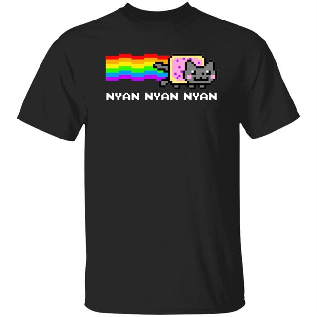 Nyan Nyan Nyan Shirt Nyan Nyan Nyan Rainbow Cat Shirt Hoodie Sweatshirt