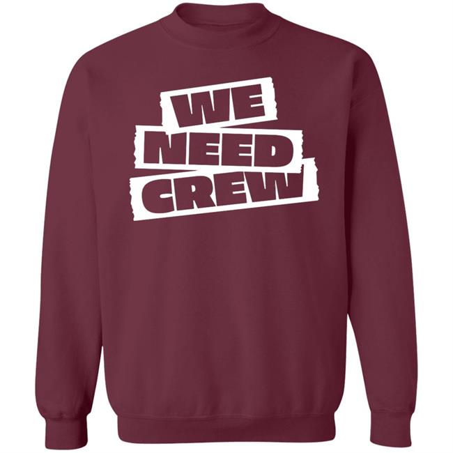 WE NEED CREW TEE BLACK Hoodie Sweatshirt WE NEED CREW TEE BLACK Hoodie Sweatshirt