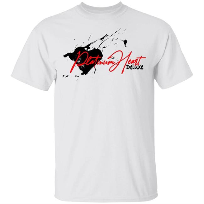 PLATINUM HEART SPLATTER WHITE T SHIRT White Hoodie Sweatshirt