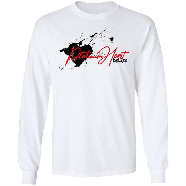 PLATINUM HEART SPLATTER WHITE T SHIRT White Hoodie Sweatshirt PLATINUM HEART SPLATTER WHITE T SHIRT White Hoodie Sweatshirt