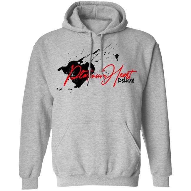 PLATINUM HEART SPLATTER WHITE T SHIRT White Hoodie Sweatshirt PLATINUM HEART SPLATTER WHITE T SHIRT White Hoodie Sweatshirt
