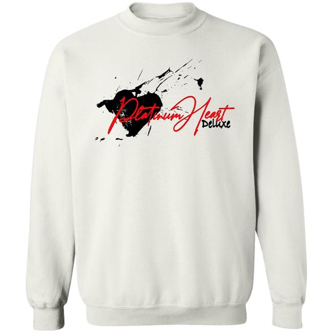 PLATINUM HEART SPLATTER WHITE T SHIRT White Hoodie Sweatshirt PLATINUM HEART SPLATTER WHITE T SHIRT White Hoodie Sweatshirt