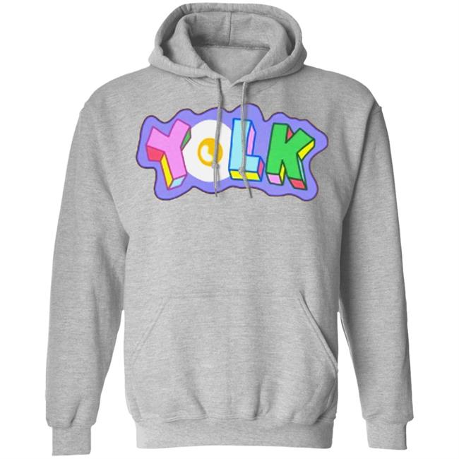 YOLK EMBROIDERED HOODIE White Hoodie Sweatshirt YOLK EMBROIDERED HOODIE White Hoodie Sweatshirt