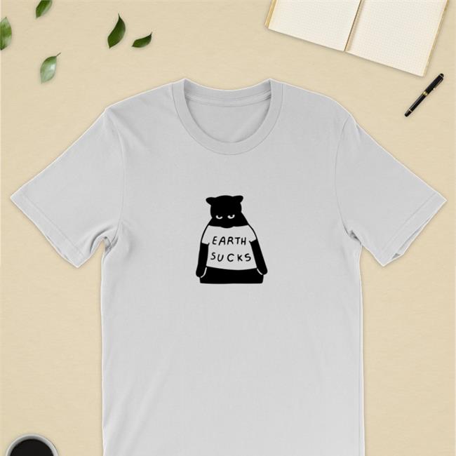 Poorly Drawn Cats Cat Earth Sucks Sweatshirt White