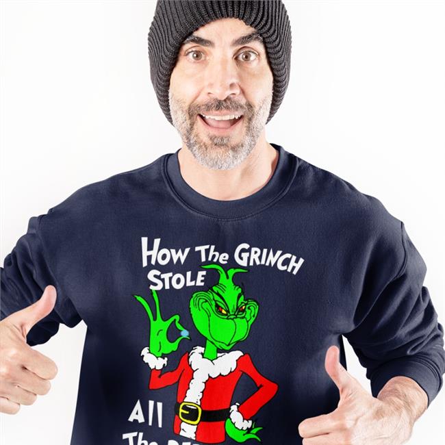 Blue Shirtsthtgohard How The Grinch Stole All The Perces From The Who Ville Elderly Home Shirt
