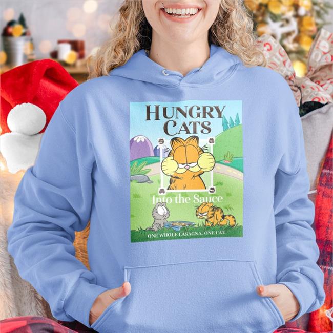 Garfield Hungry Cats Into The Sauce Tee Shirt