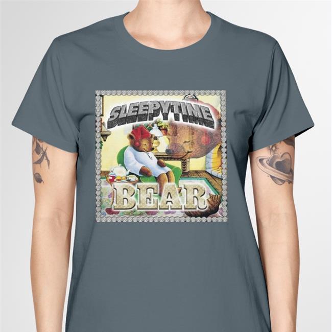 World0fecho Sleepy Time Bear Shirt Black
