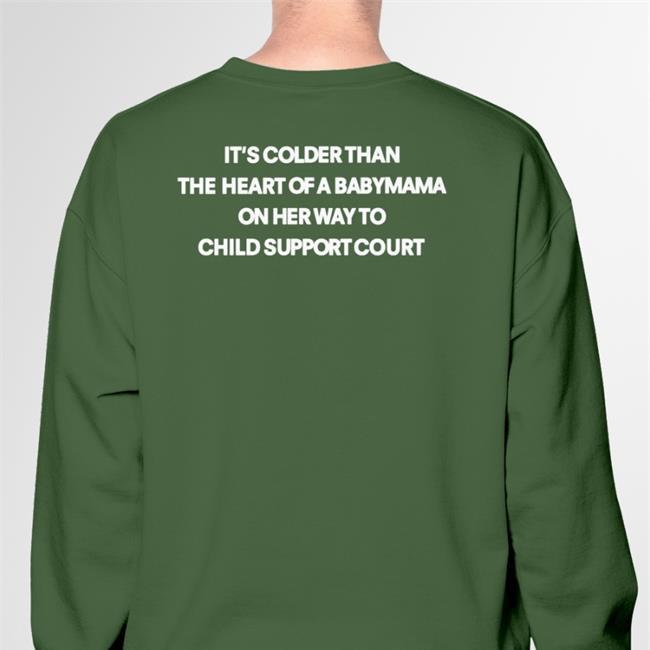 Black It's Colder Than The Heart Of A Babymama On Her Way To Child Support Court Shirt Shirts That Go Hard