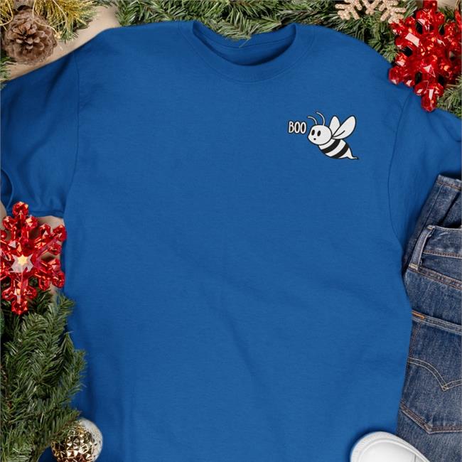 Punz Boo Bee Embroidered Glow-In-The-Dark Pullover Shirt