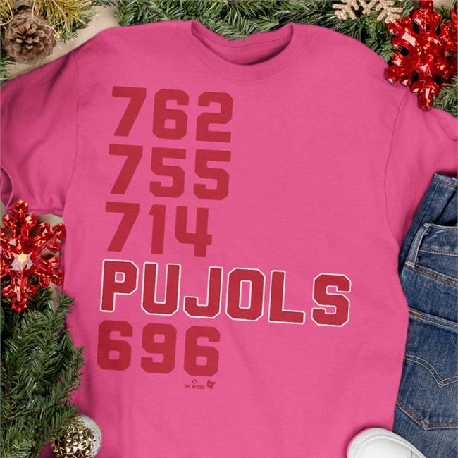 Breaking T Store 765 755 714 Pujols 696 Tee Black