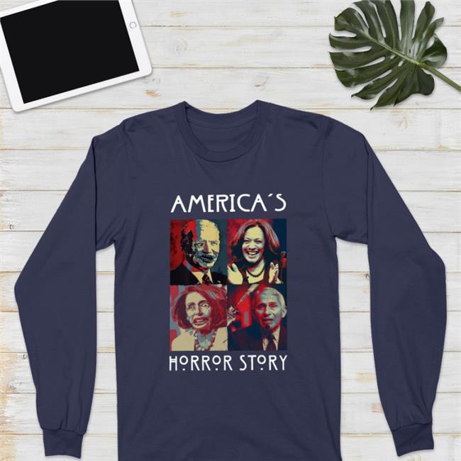 Joe Biden And Kamala Harris And Elizabeth Warren And Nancy Pelosi America's Horror Story Tee Shirt