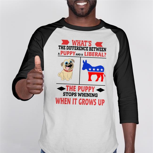 Cryptochronic1776 What's The Difference Between A Puppy And A Liberal The Puppy Stops Whining Sweatshirt White