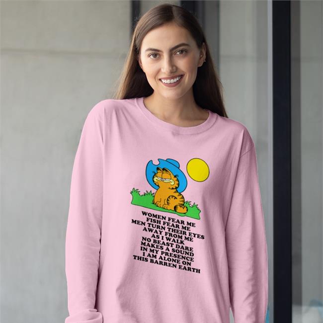 Garfield Cowboy Women Fear Me Fish Fear Me Sweatshirt