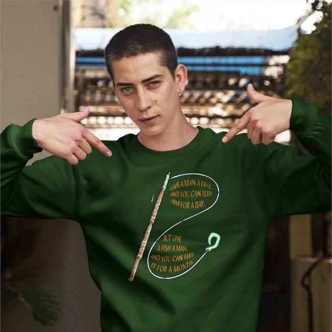 Path Of Exile Give A Man A Fish And You Can Feed Him For A Day But Give A Fish A Man Sweatshirt Dmafeb