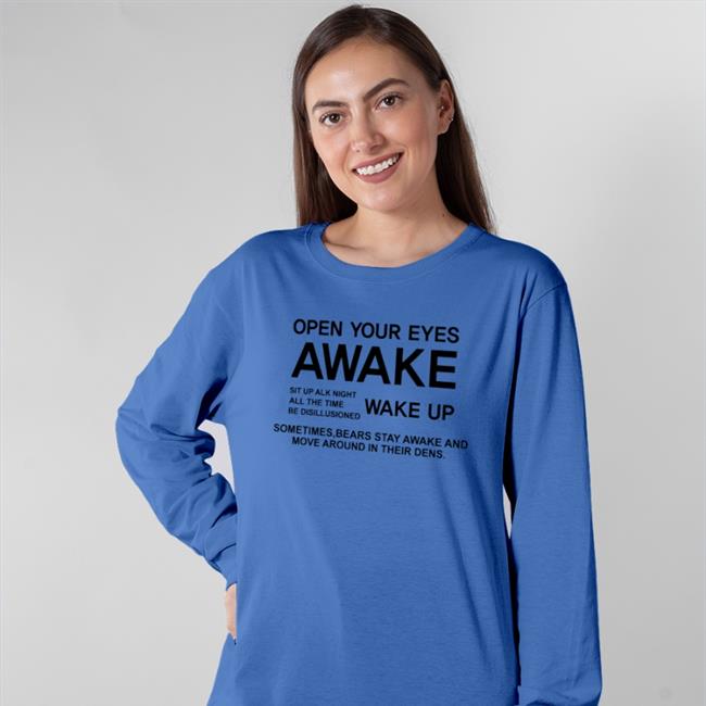 Poorly Translated Shirts Open Your Eyes Awake Tee Shirt Red Open Your Eyes Awake Shirt Red Poorly Translated Shirts