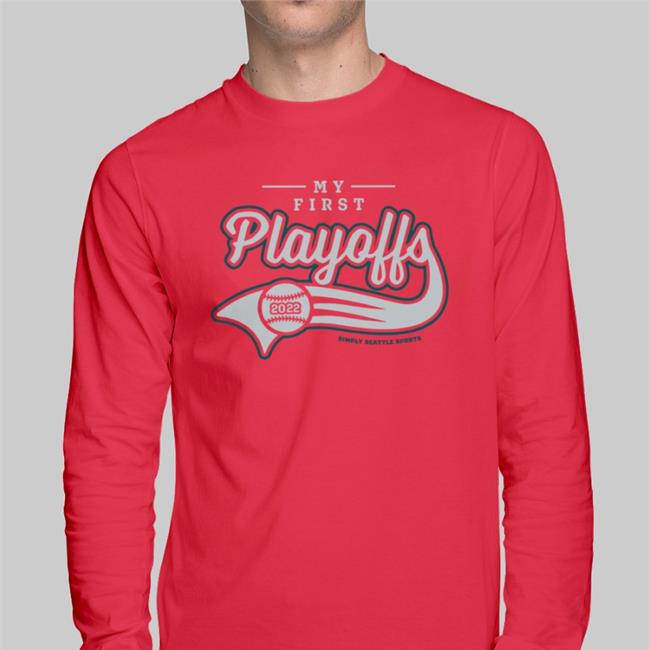 Aaron Levine Simplyseattle My First Playoffs Tee Shirt Navy