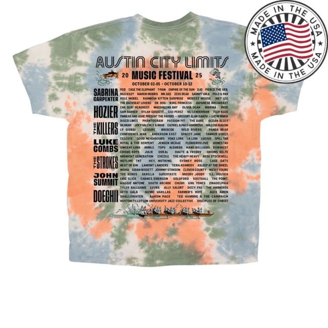 Poster Tie Dye Lineup Zip Up Hooded Sweatshirt