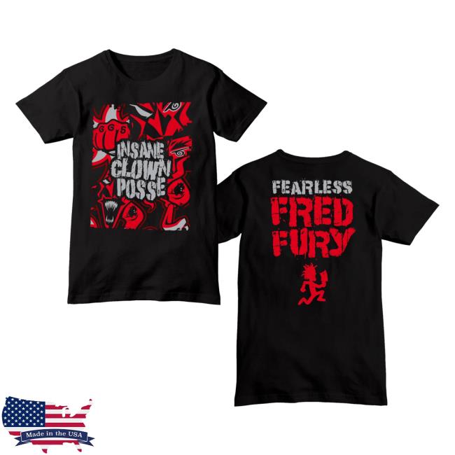 Official Icp Merch Clothing Store Insane Clown Posse Fearless Fred Sliced Black T-Shirt